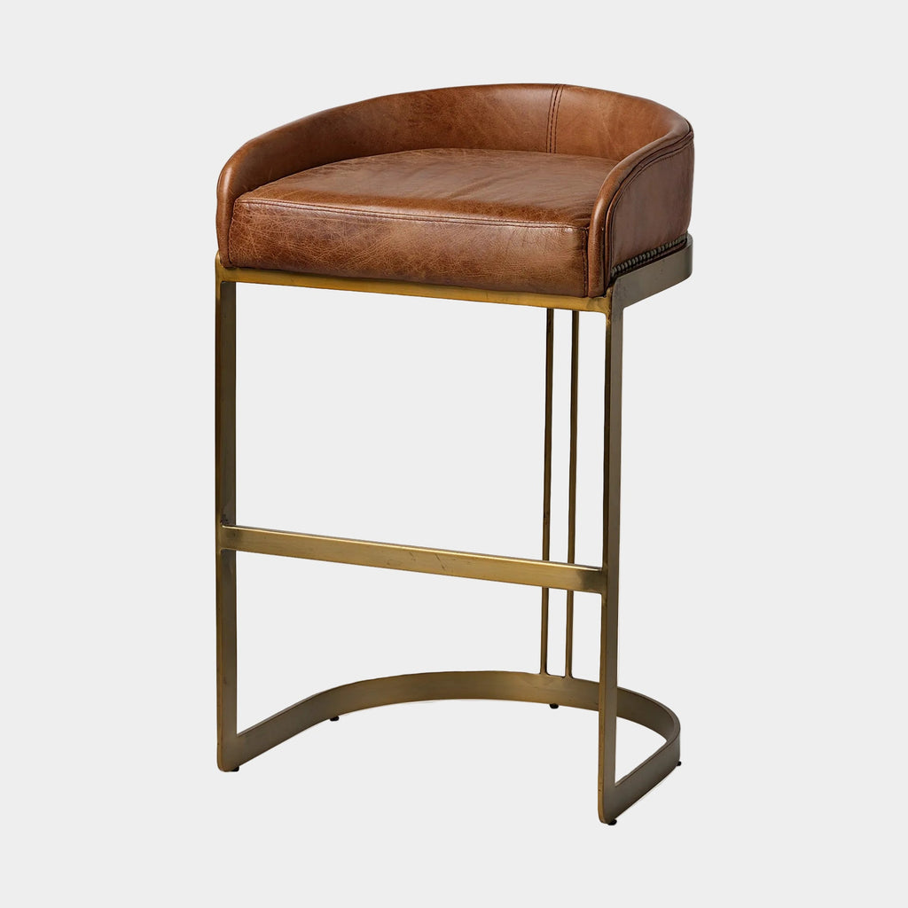 Hollyfield Leather Seat Commercial-Grade Bar Stool