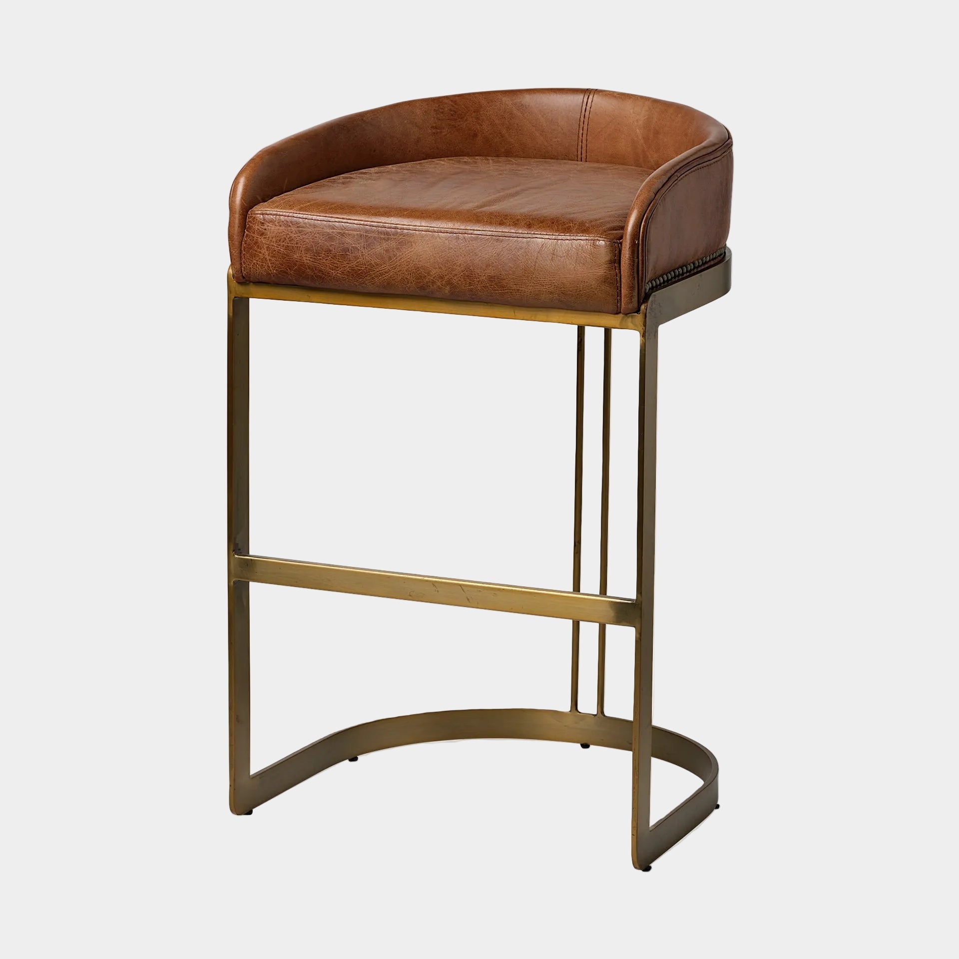 Hollyfield Leather Seat Commercial-Grade Bar Stool