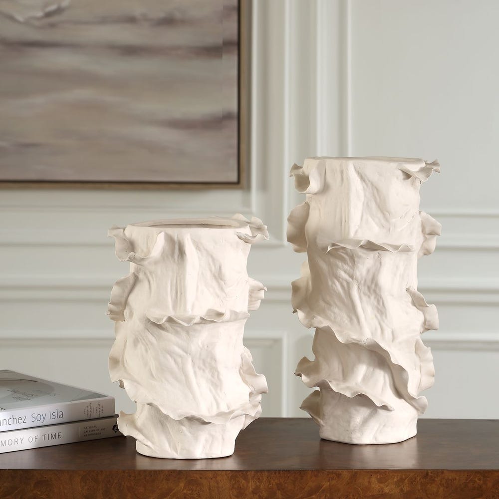 Ripple Crest Vases, S/2