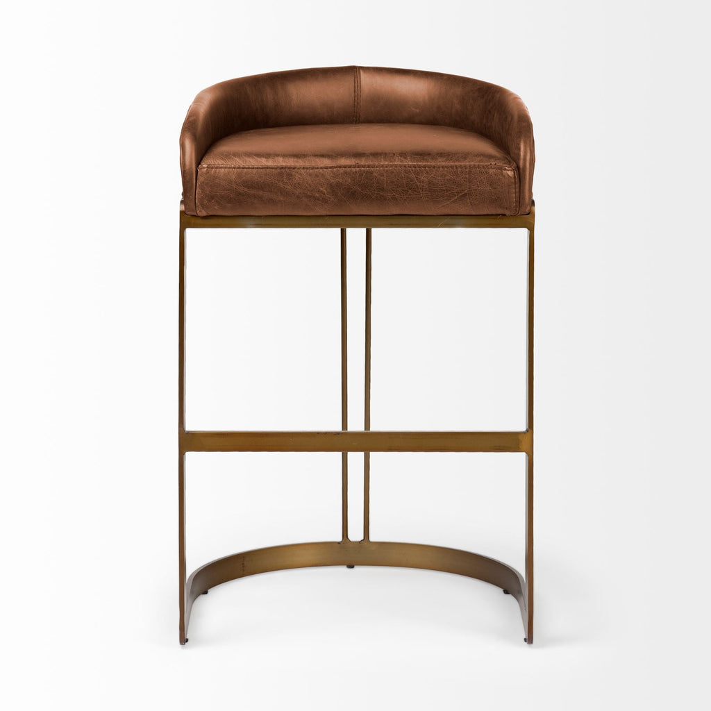 Hollyfield Leather Seat Commercial-Grade Bar Stool