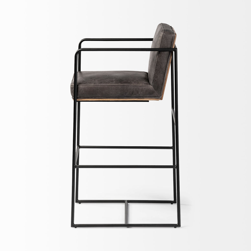 Stamford Leather Commercial-Grade Bar Stool