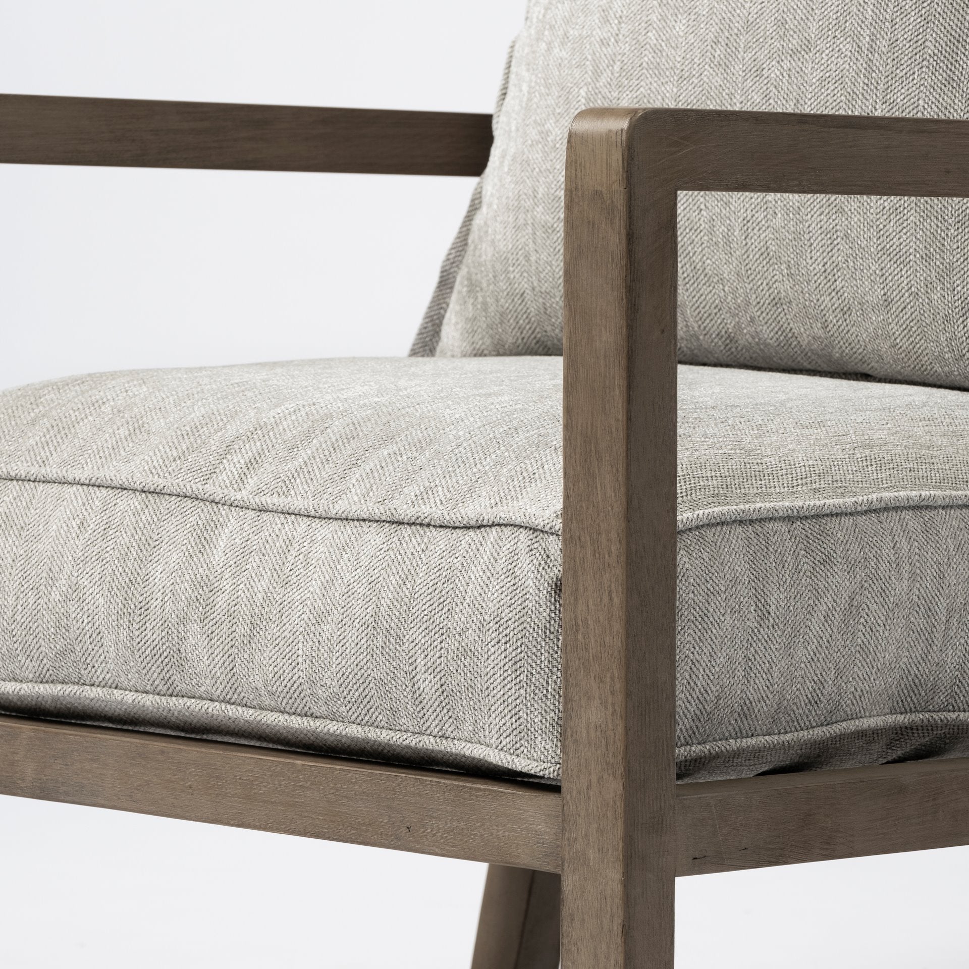 Sherlock Frost Gray Wood Frame Accent Chair