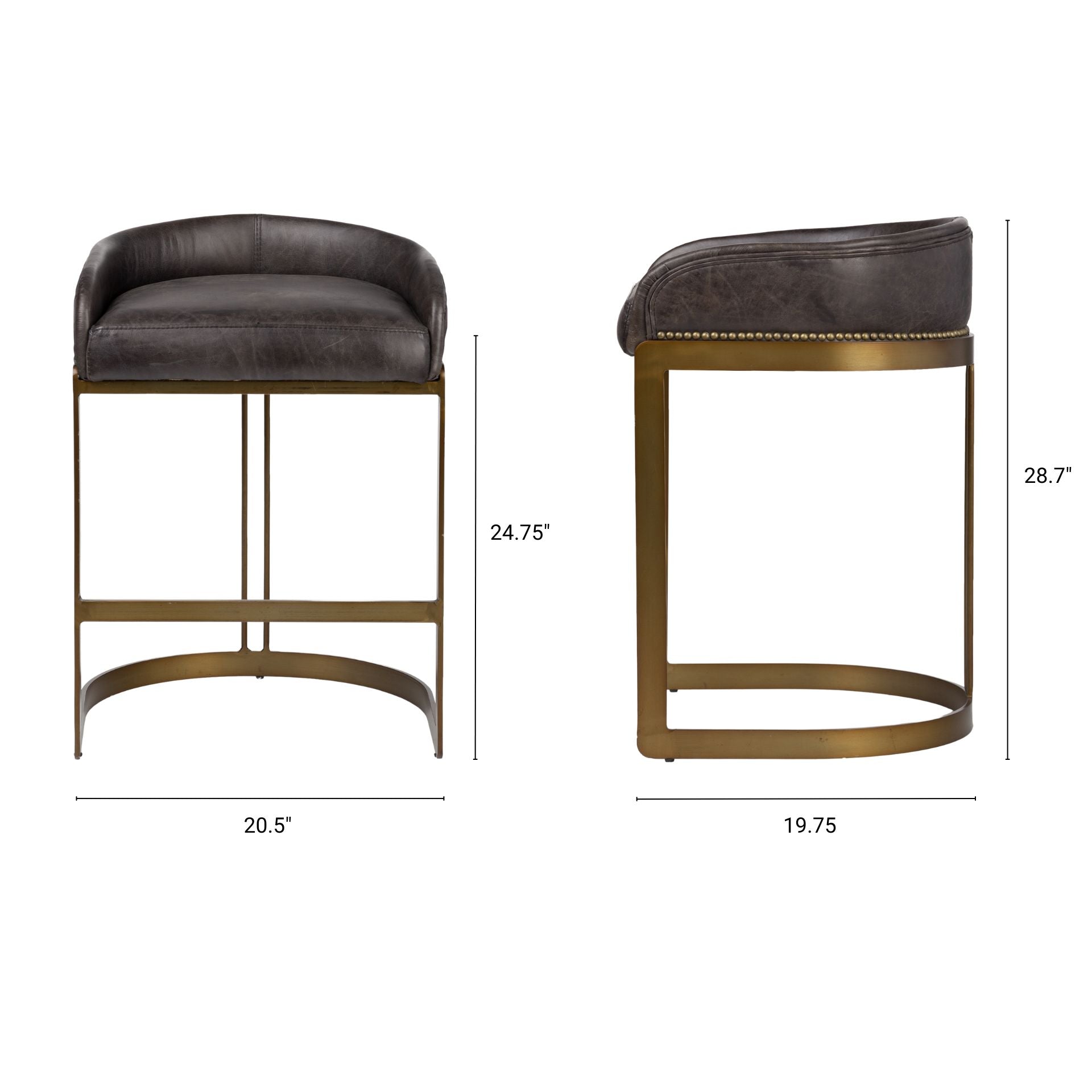 Hollyfield Leather Seat Counter Stool