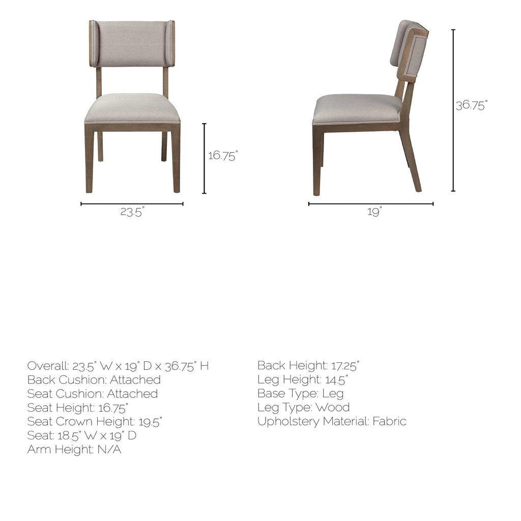 Tenton Fabric Dining Chair Set of 2