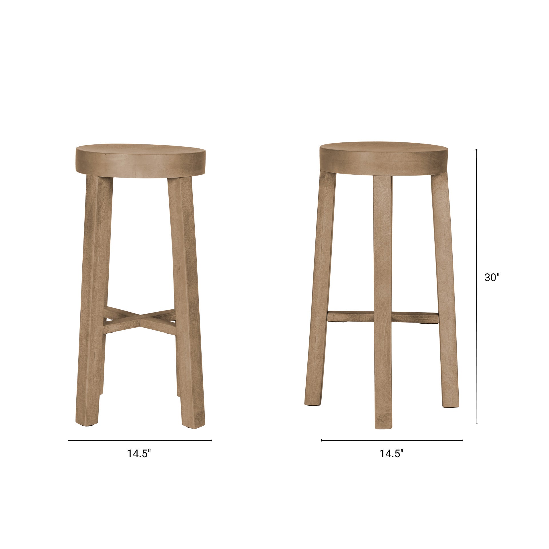 Brahma Wood Seat Bar Stool