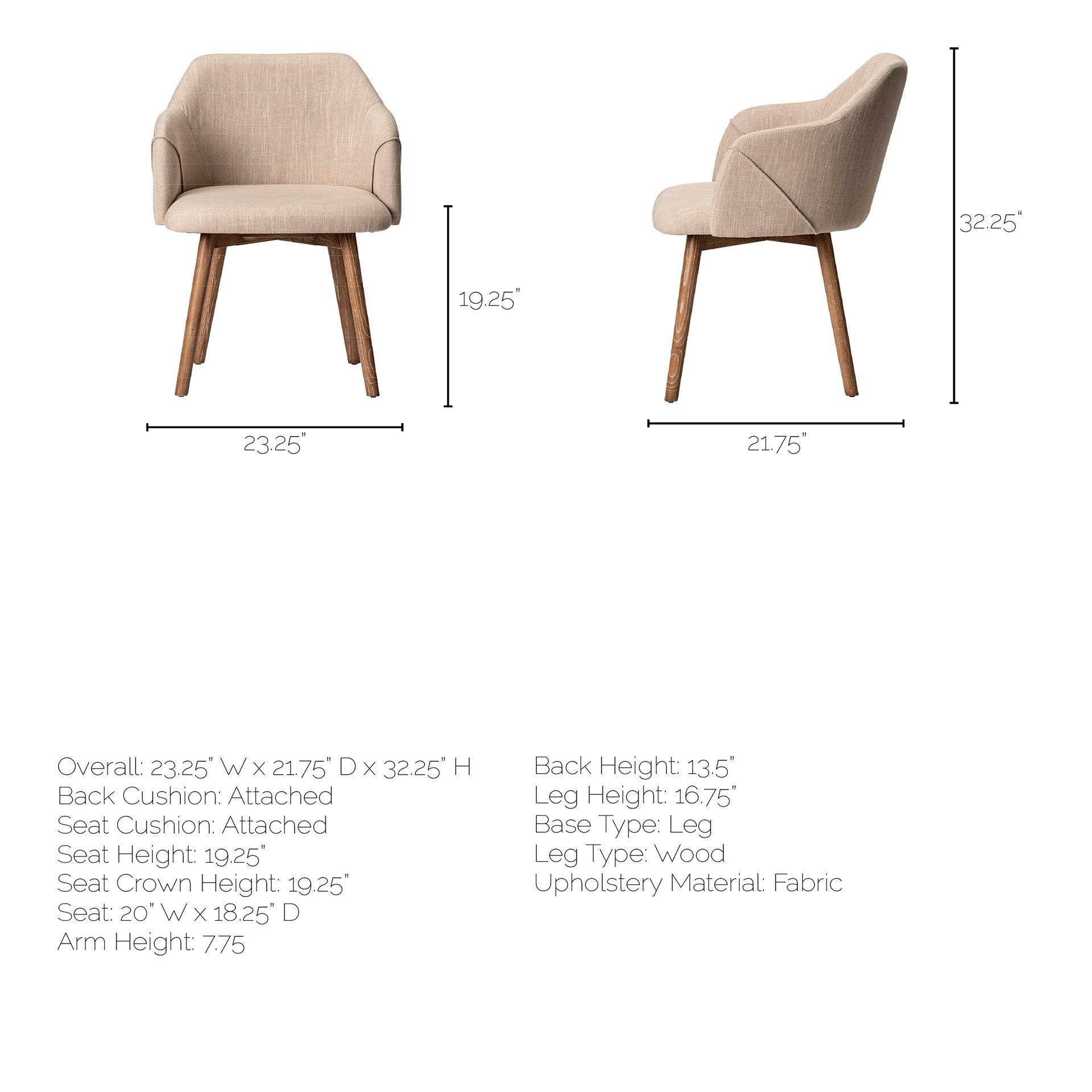 Ronald Fabric Dining Chair