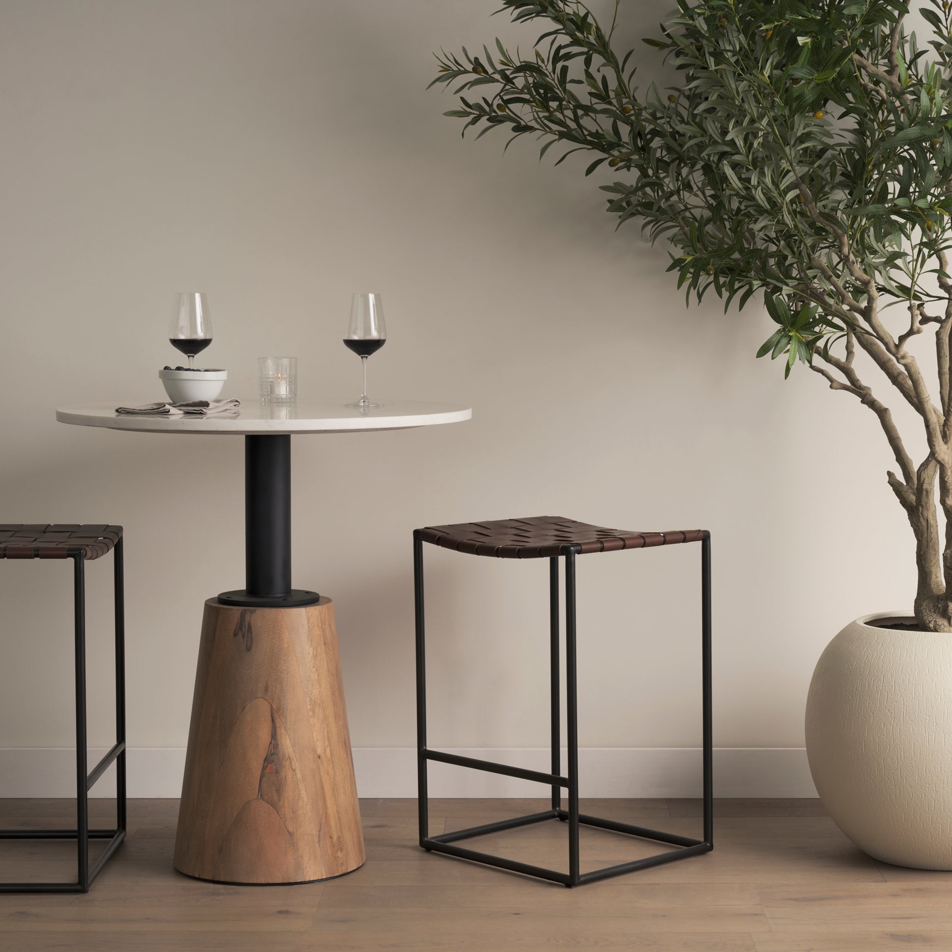 Clarissa Leather Seat Counter Stool