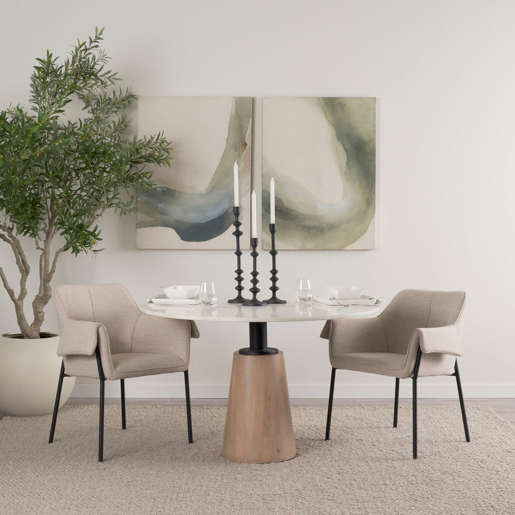 Maxwell 48" Round Marble Dining Table