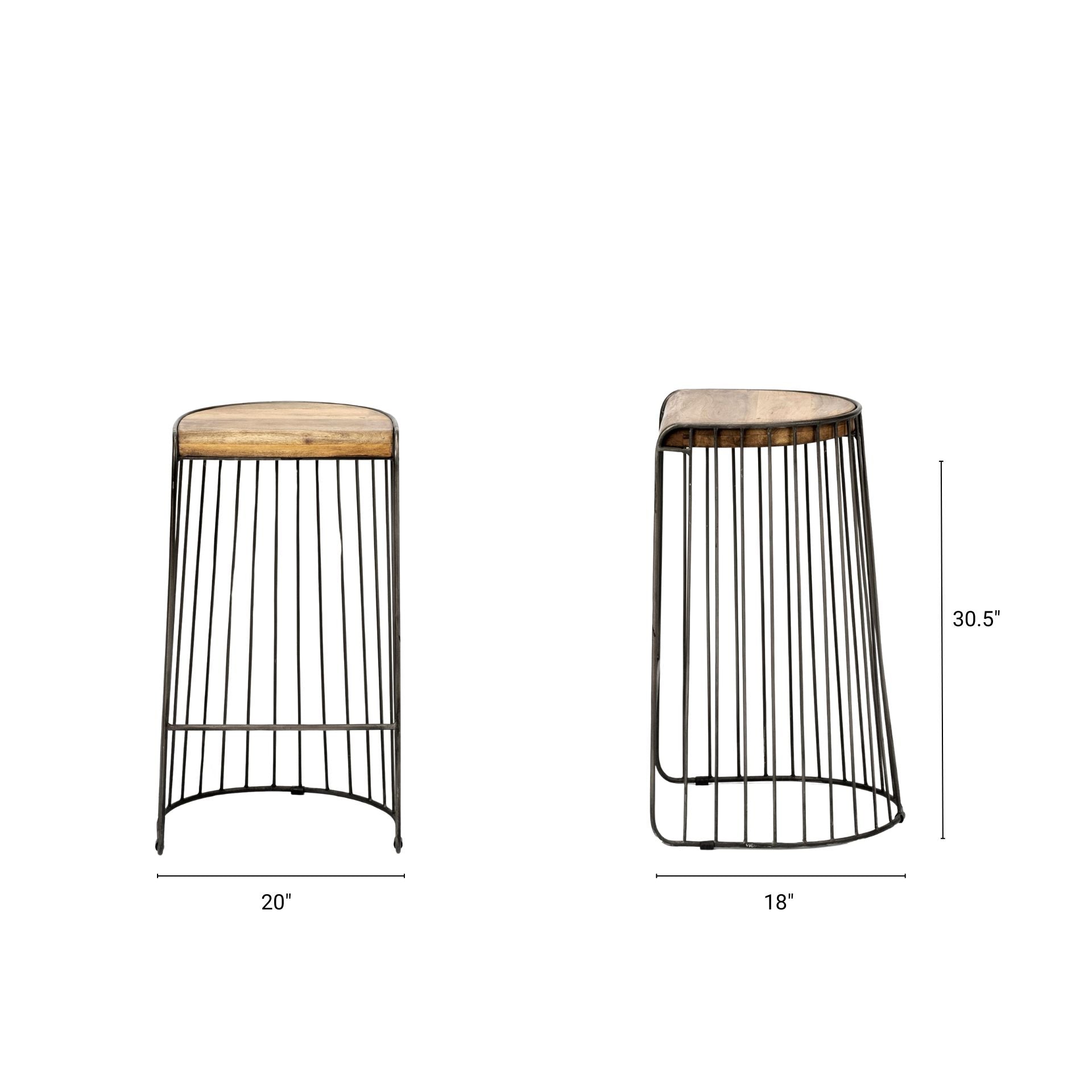 Seagram Wood Seat Bar/Counter Stool