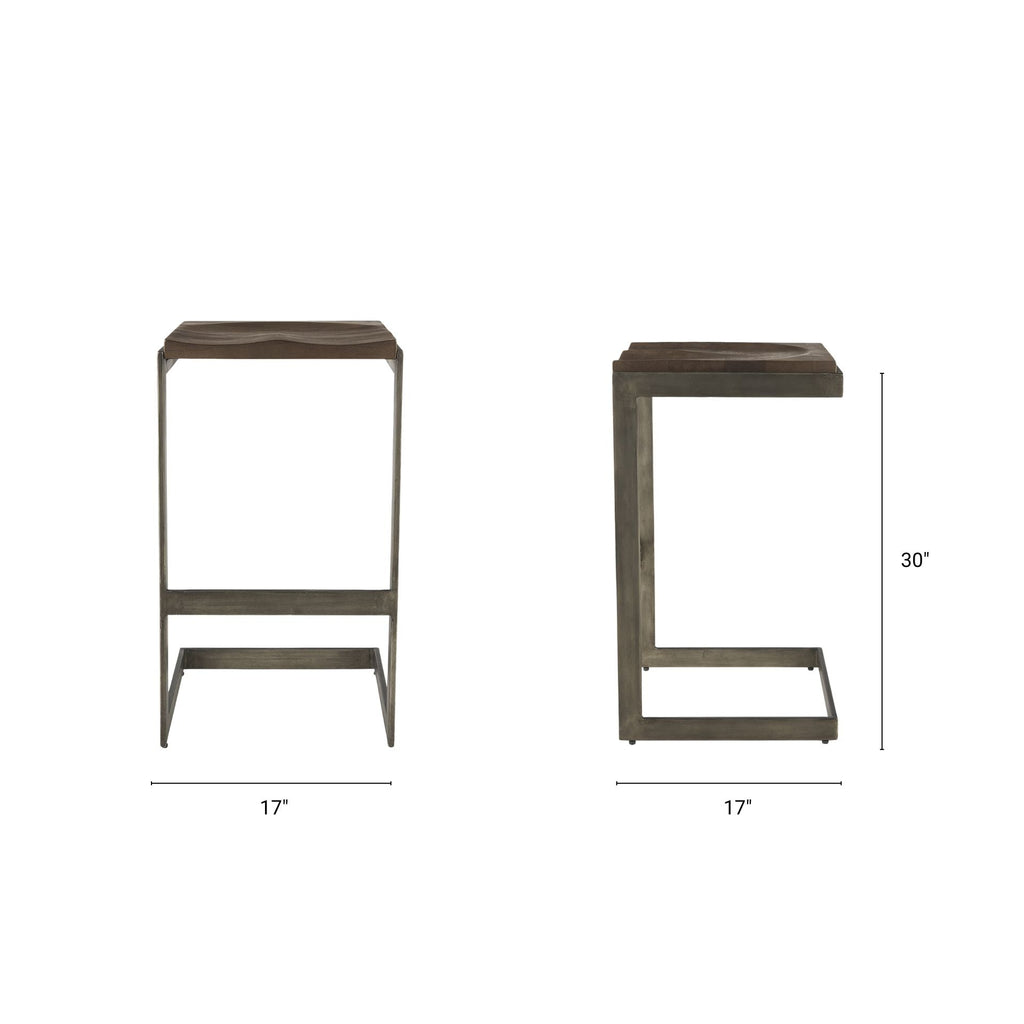 Kiran Wood Seat Bar/Counter Stool