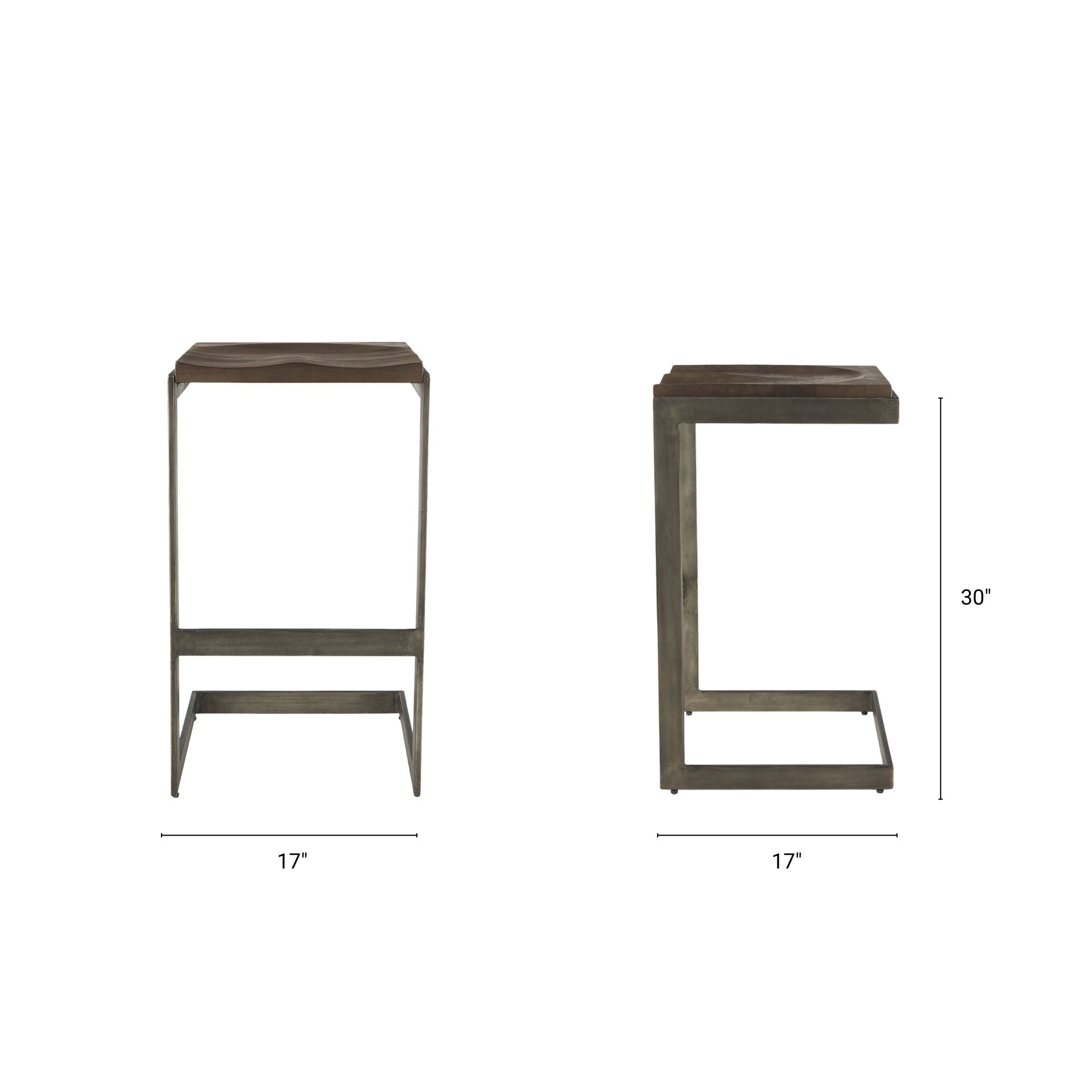 Kiran Wood Seat Bar/Counter Stool