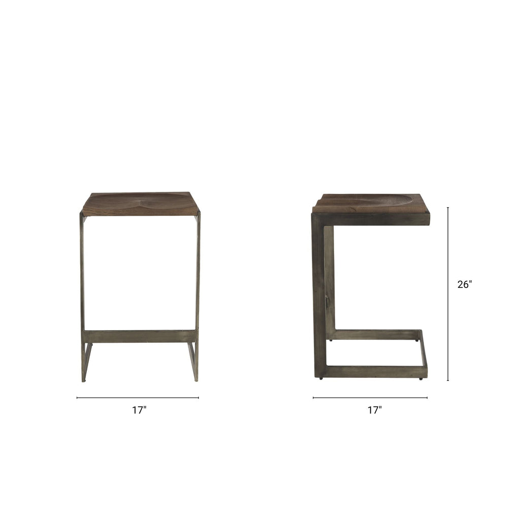 Kiran Wood Seat Bar/Counter Stool
