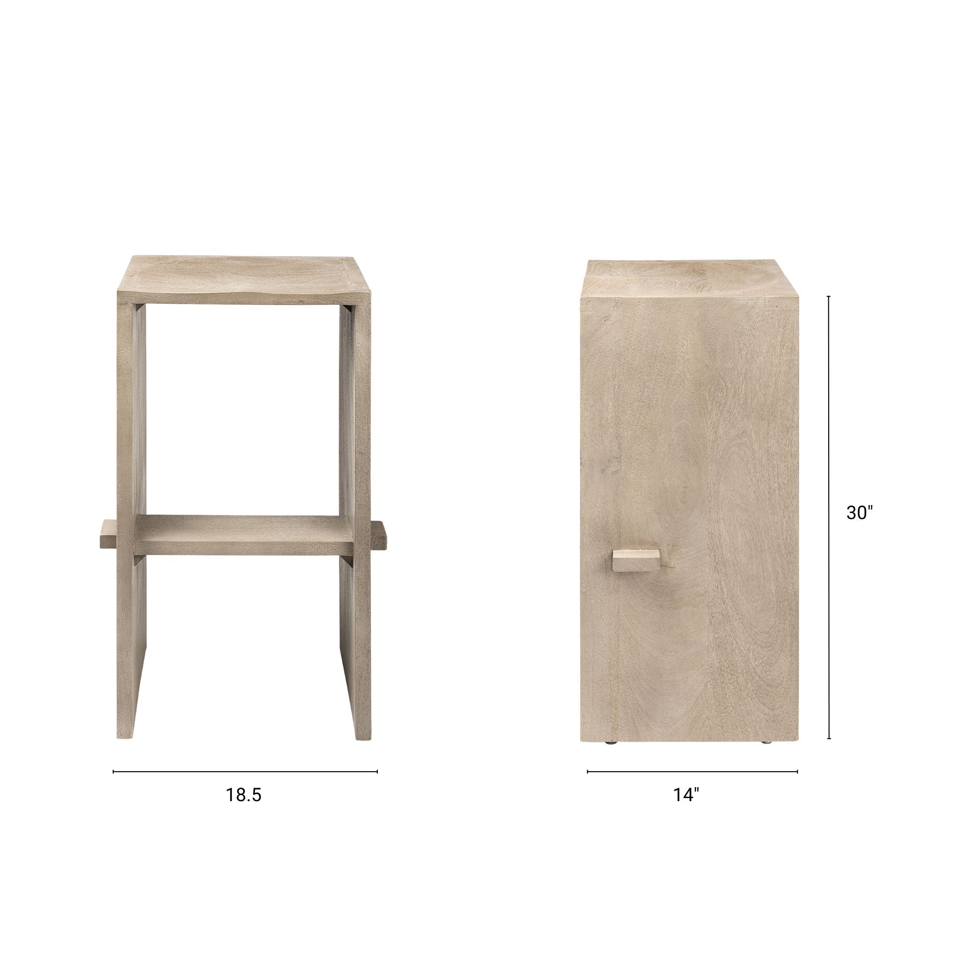 Aida Wood Seat Bar Stool