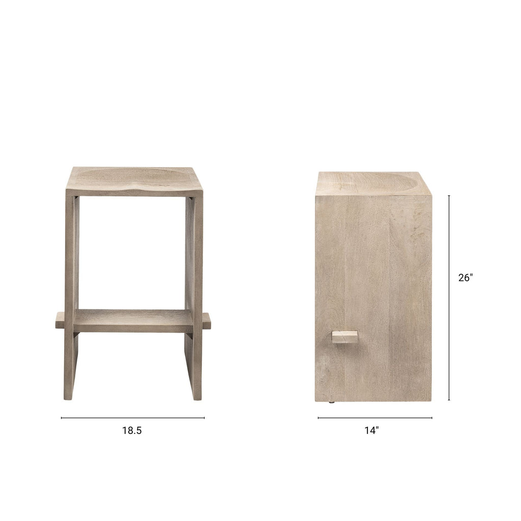 Aida Wood Seat Counter Stool