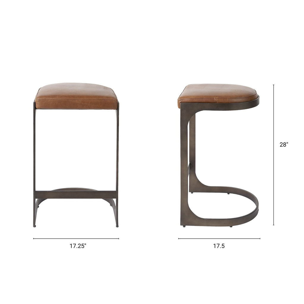 Tyson Leather Seat Stool