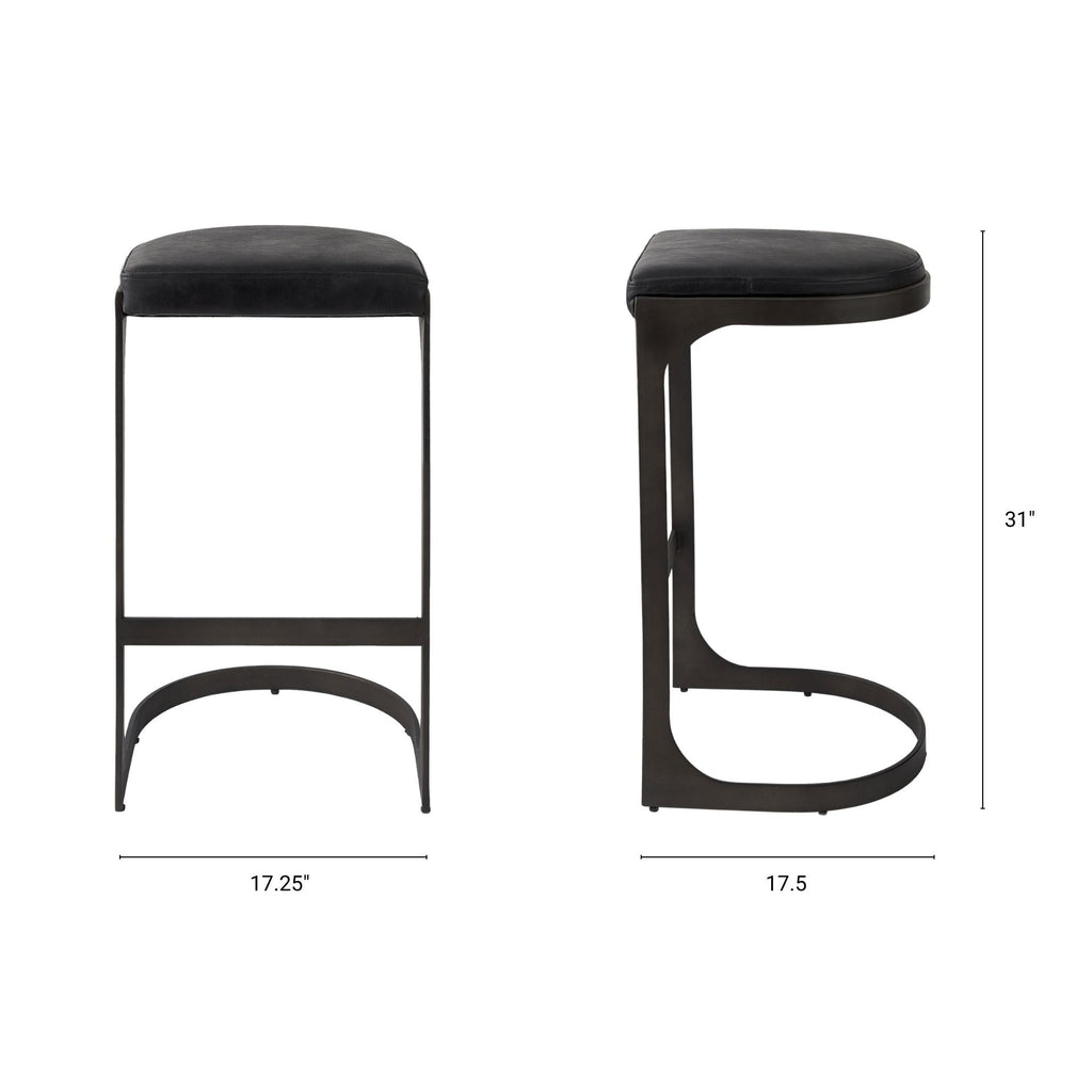 Tyson Leather Seat Stool