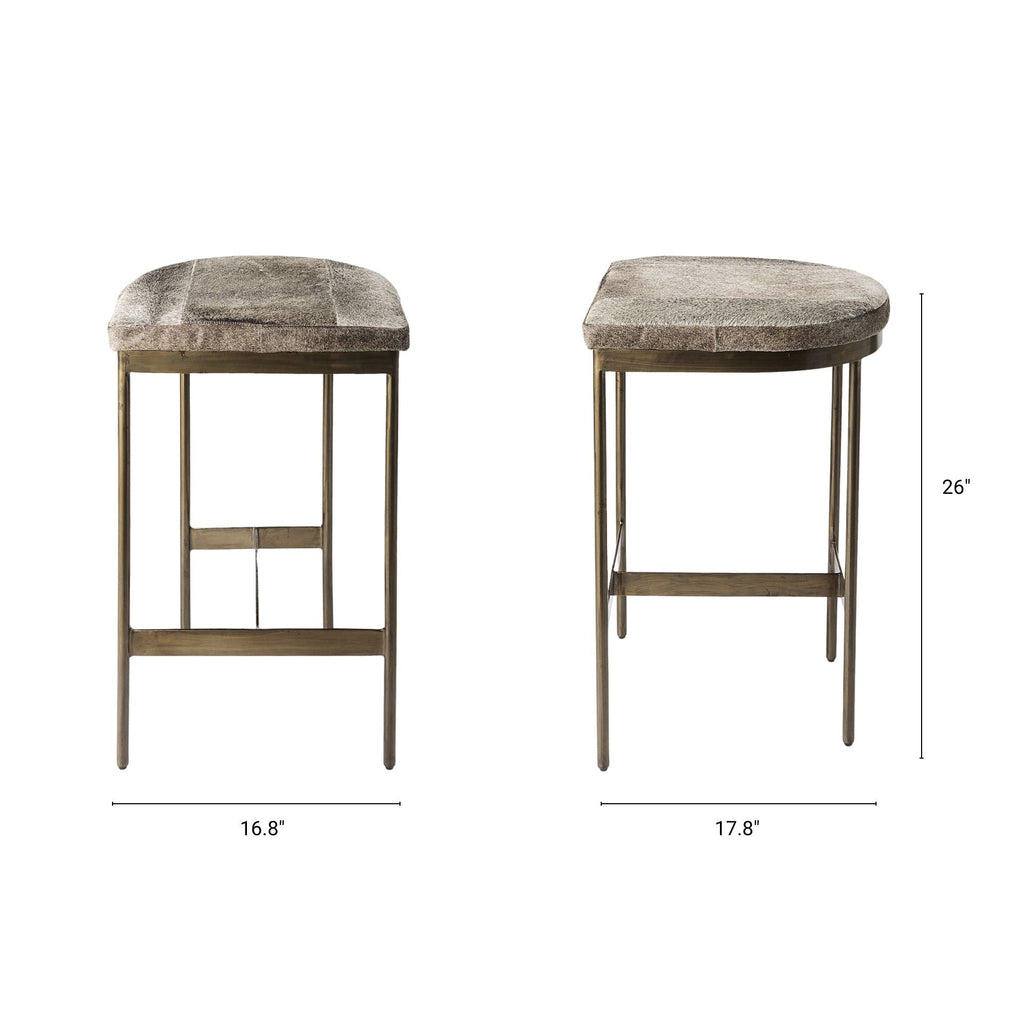 Millie Cow Hide Seat Counter Stool