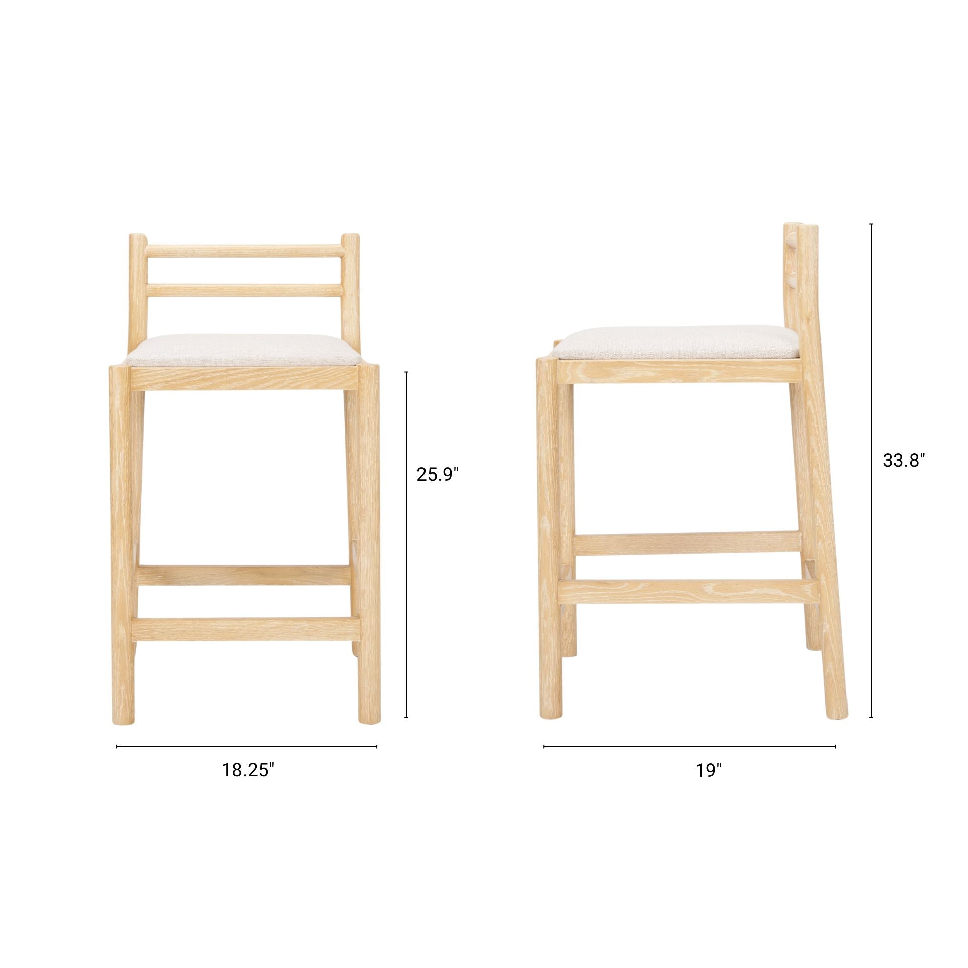 Sam Fabric Seat Counter Stool