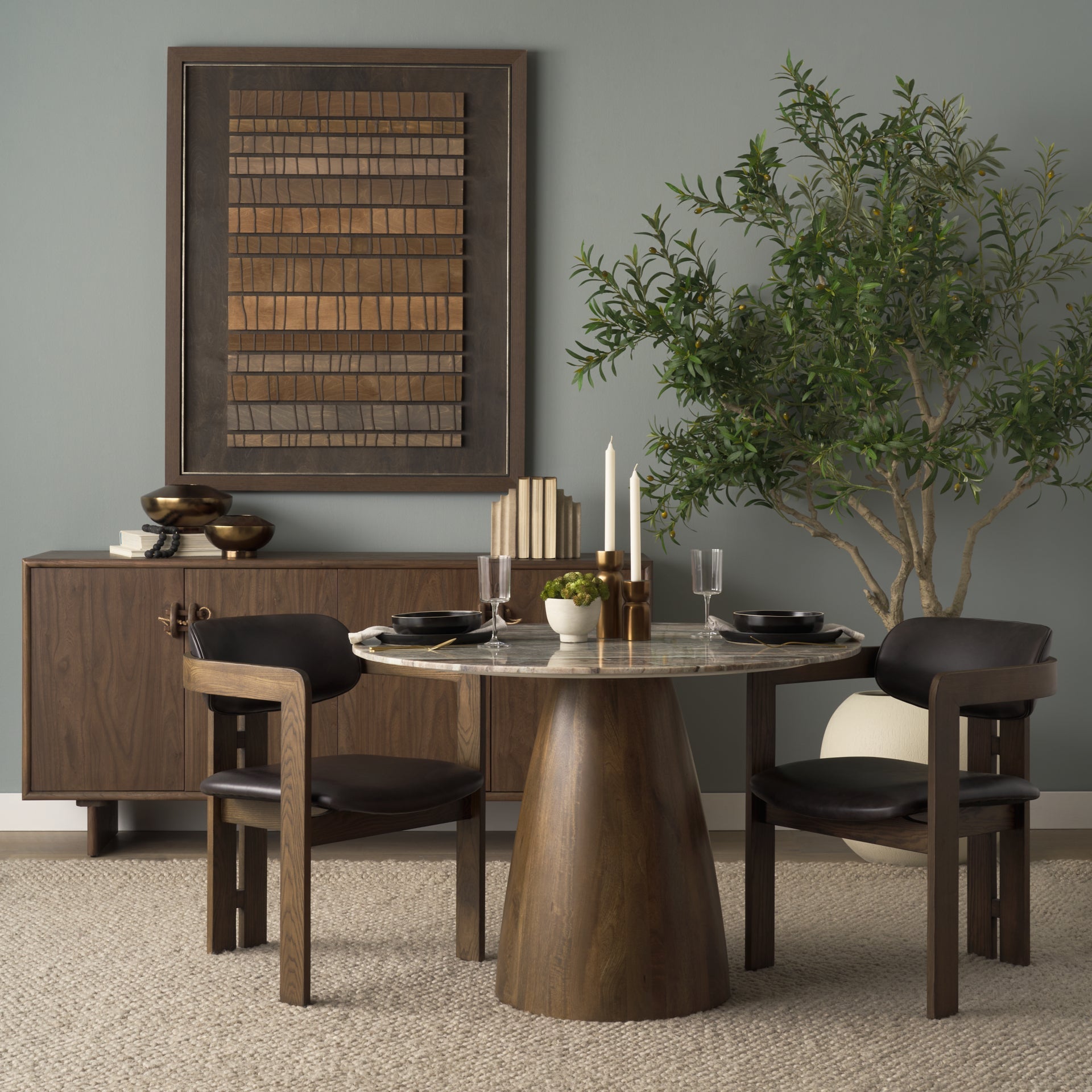 Allyson 42" Round Marble Dining Table