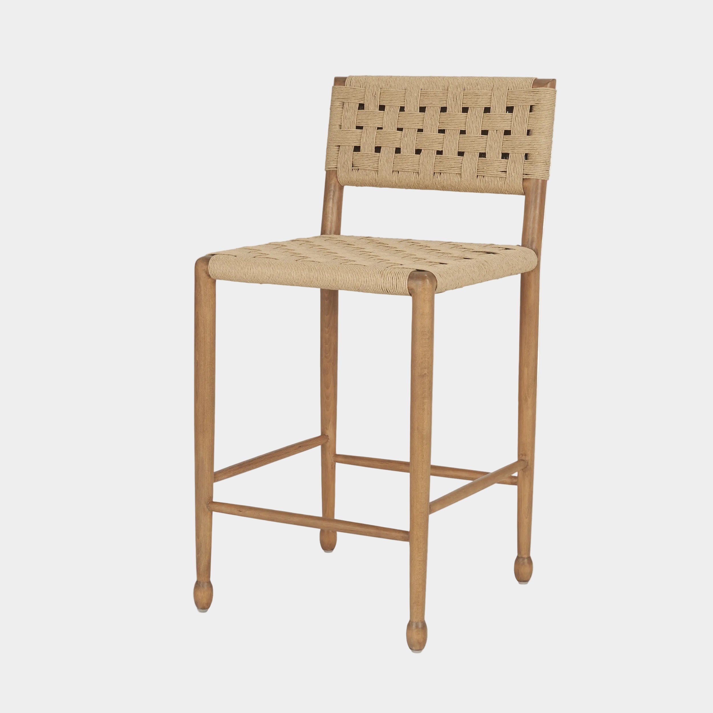 Brinley Paper Rope Seat Counter Stool