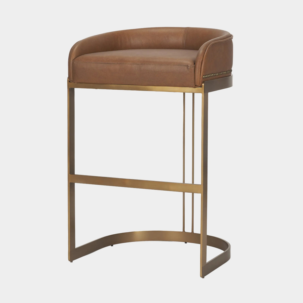 Hollyfield Leather Seat Commercial-Grade Bar Stool