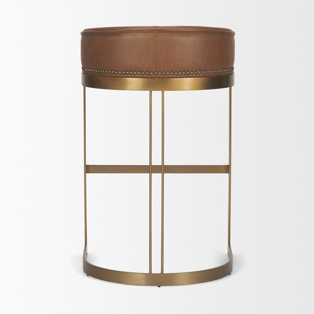 Hollyfield Leather Seat Commercial-Grade Bar Stool