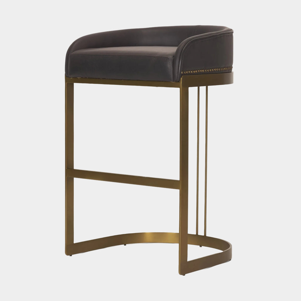 Hollyfield Leather Seat Commercial-Grade Bar Stool