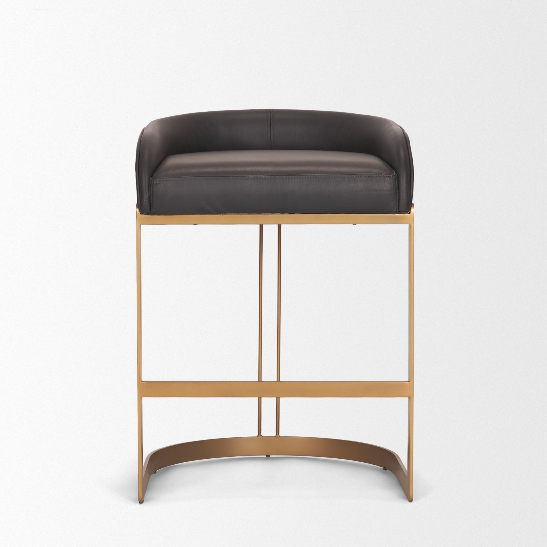 Hollyfield Leather Seat Counter Stool
