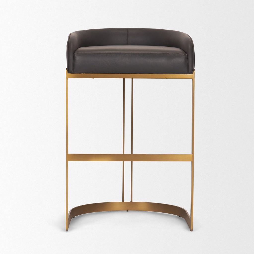 Hollyfield Leather Seat Commercial-Grade Bar Stool