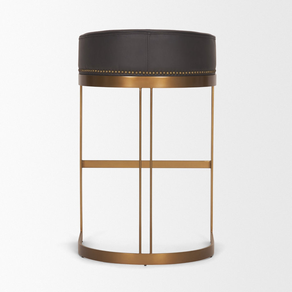 Hollyfield Leather Seat Commercial-Grade Bar Stool