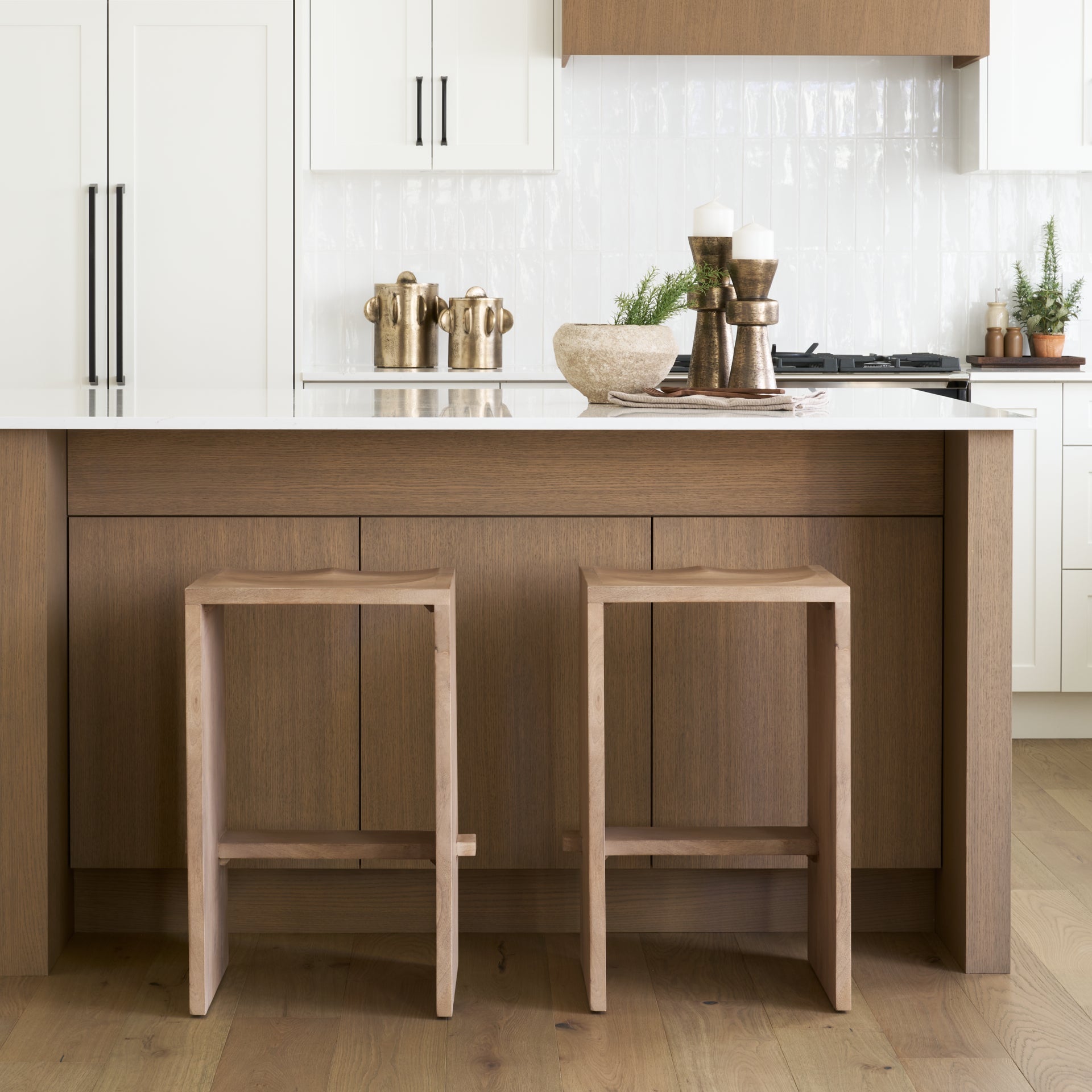 Aida Wood Seat Counter Stool