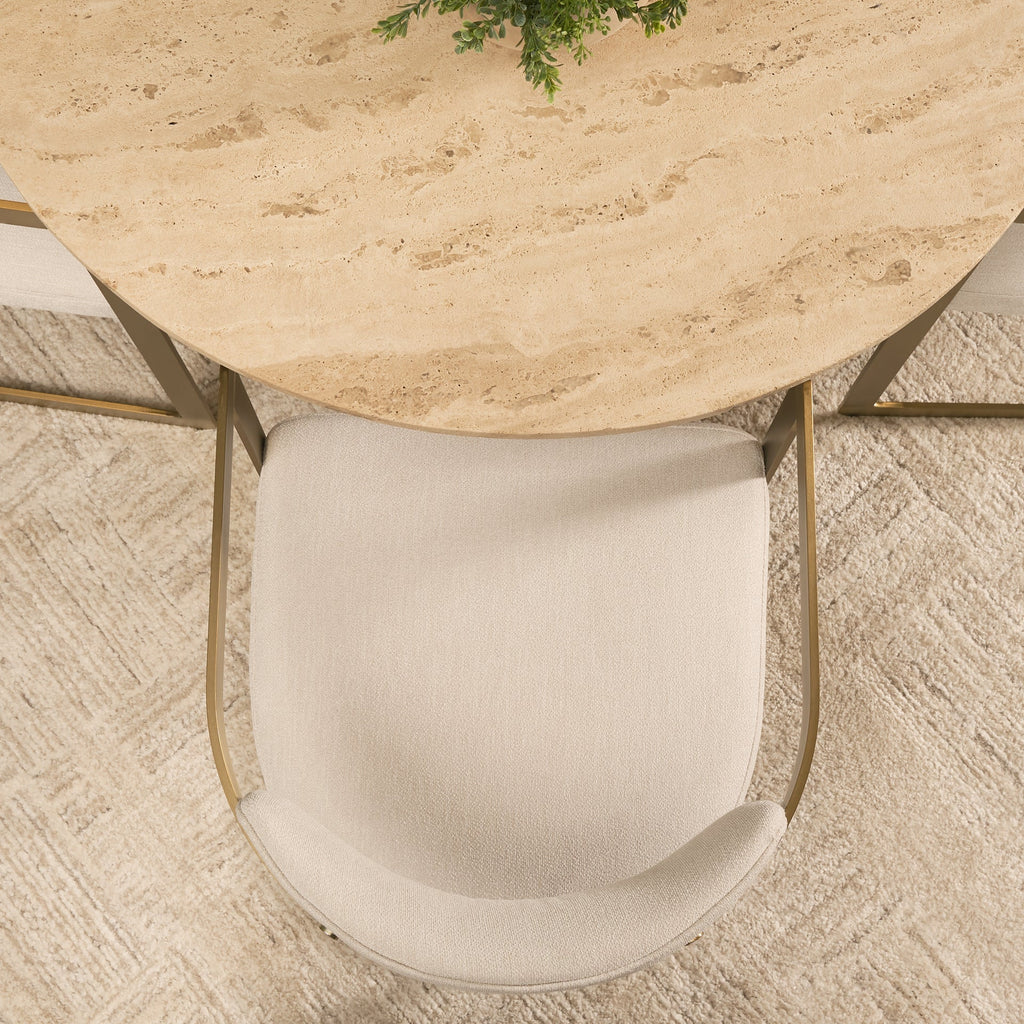 Allyson 42" Traavertine Dining Table