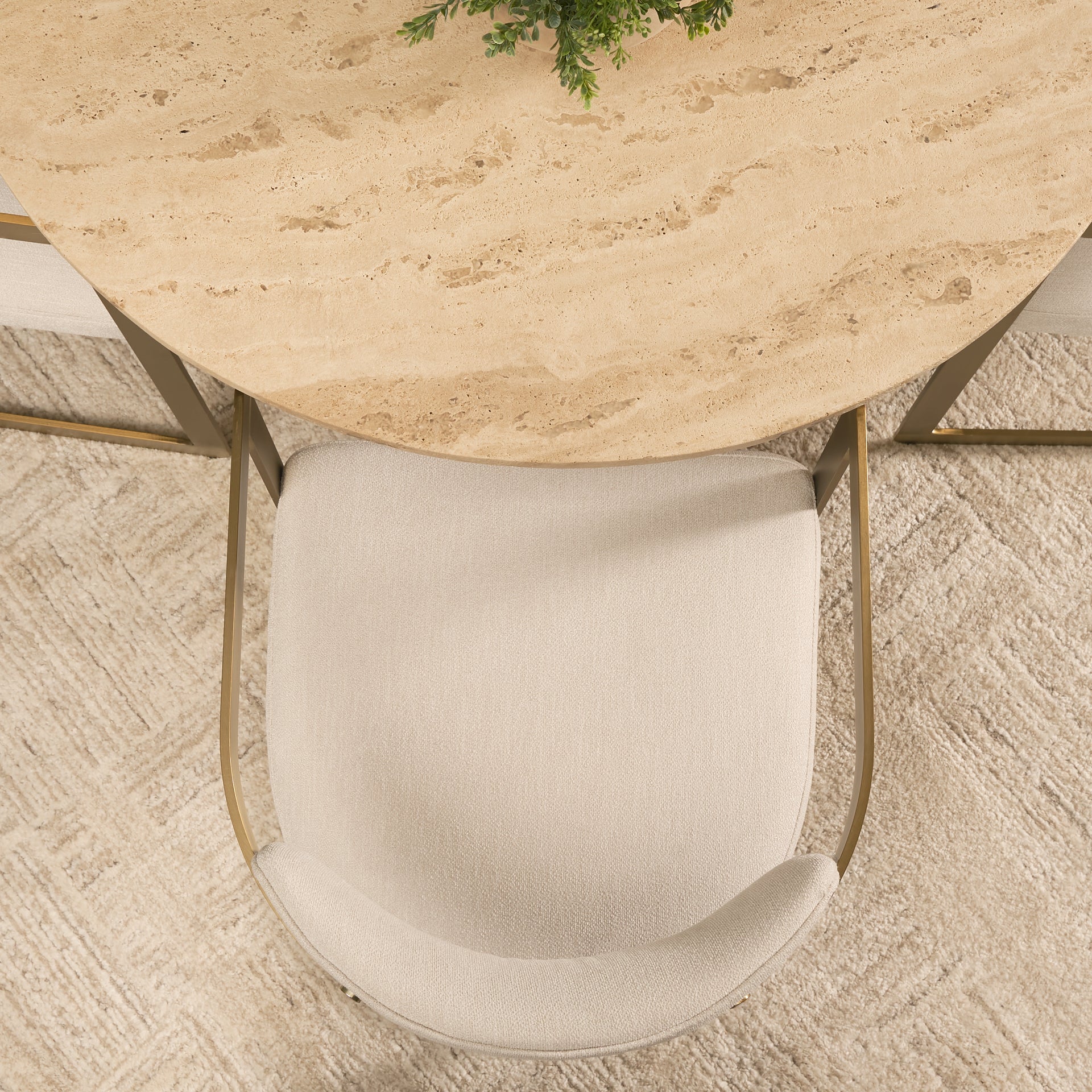 Allyson 42" Traavertine Dining Table
