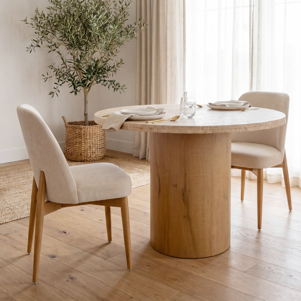Abbie Curve Fabric Dining Chair