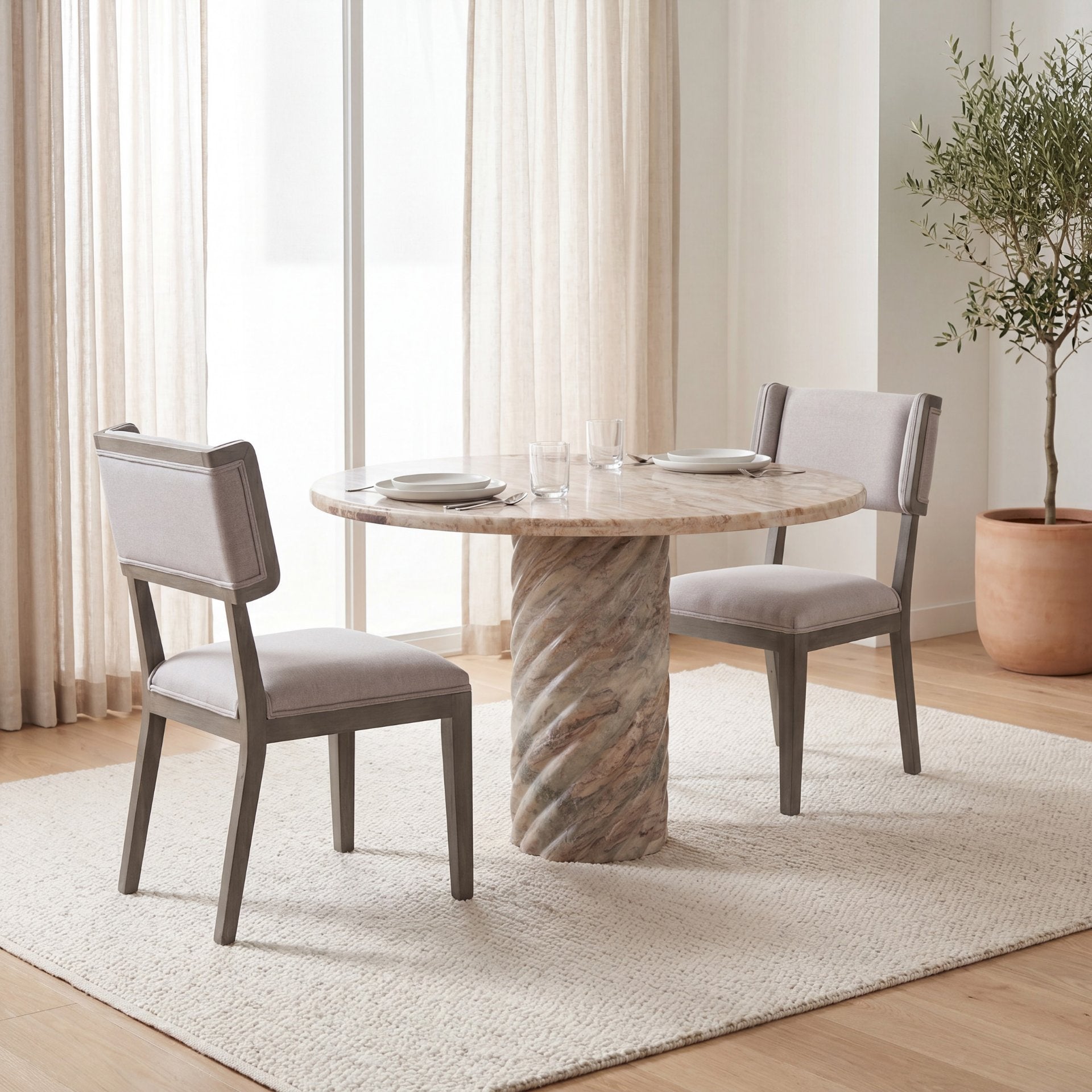 Tenton Fabric Dining Chair Set of 2