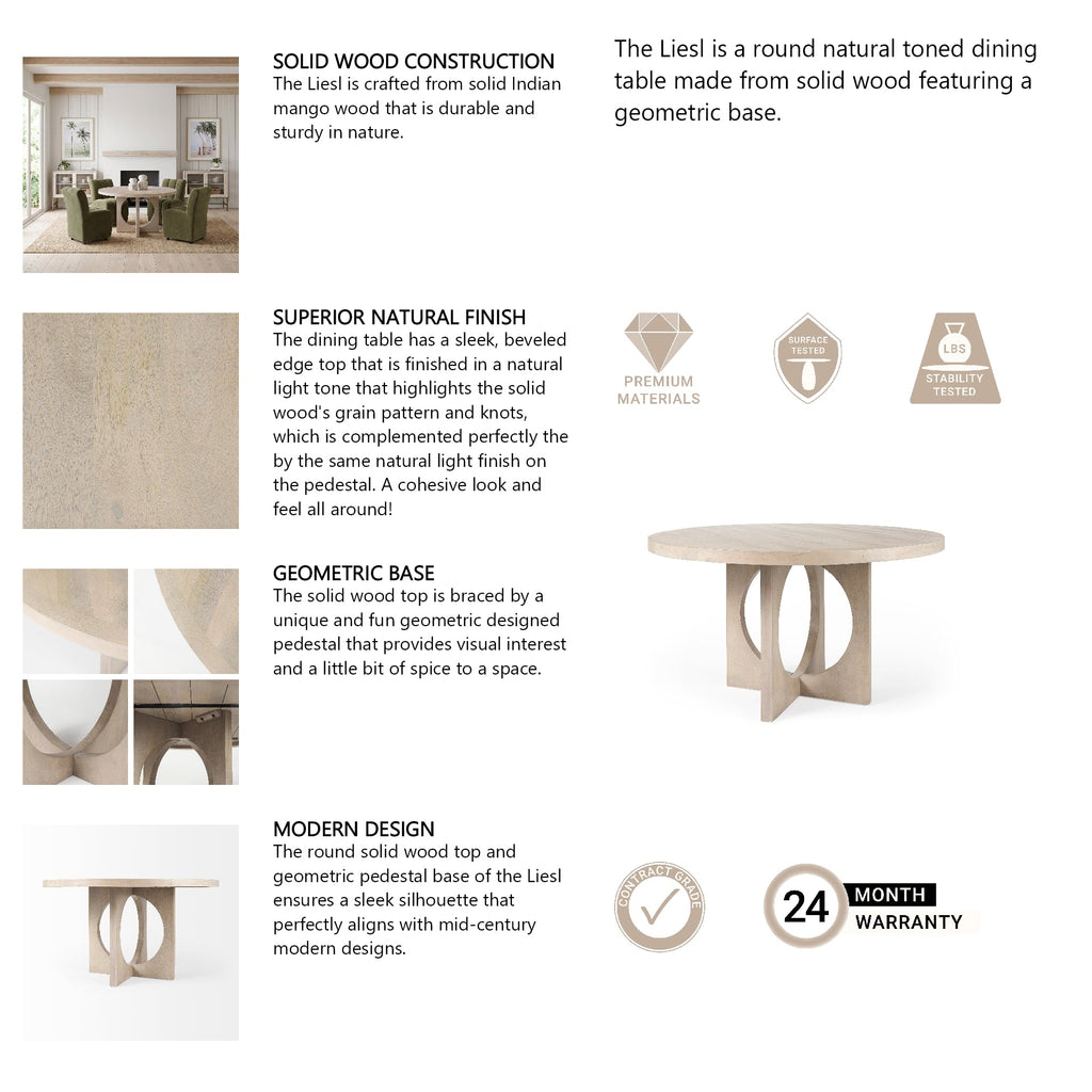 Liesl 54" Round Dining Table