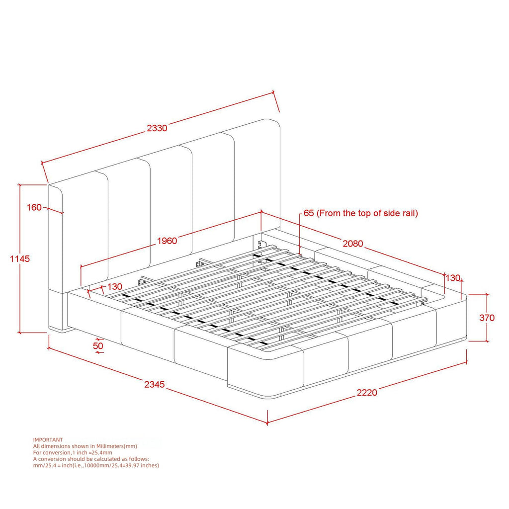 Harrod 78" King Platform Bed in Mushroom and Walnut