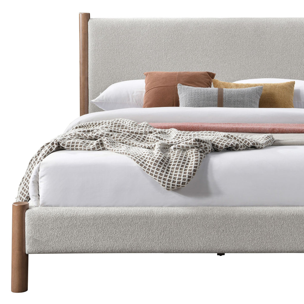 Zoran 78" King Platform Bed in Mushroom and Walnut