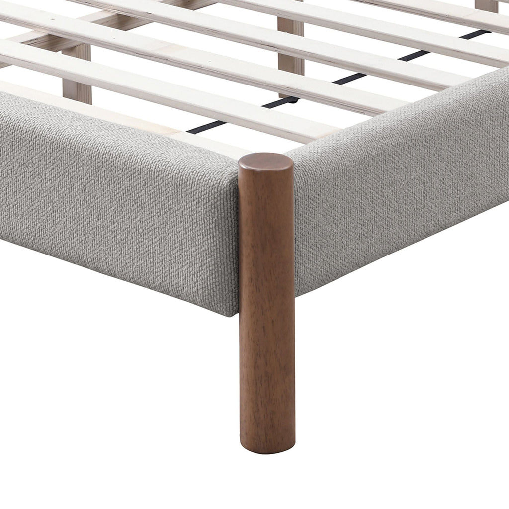 Zoran 78" King Platform Bed in Mushroom and Walnut