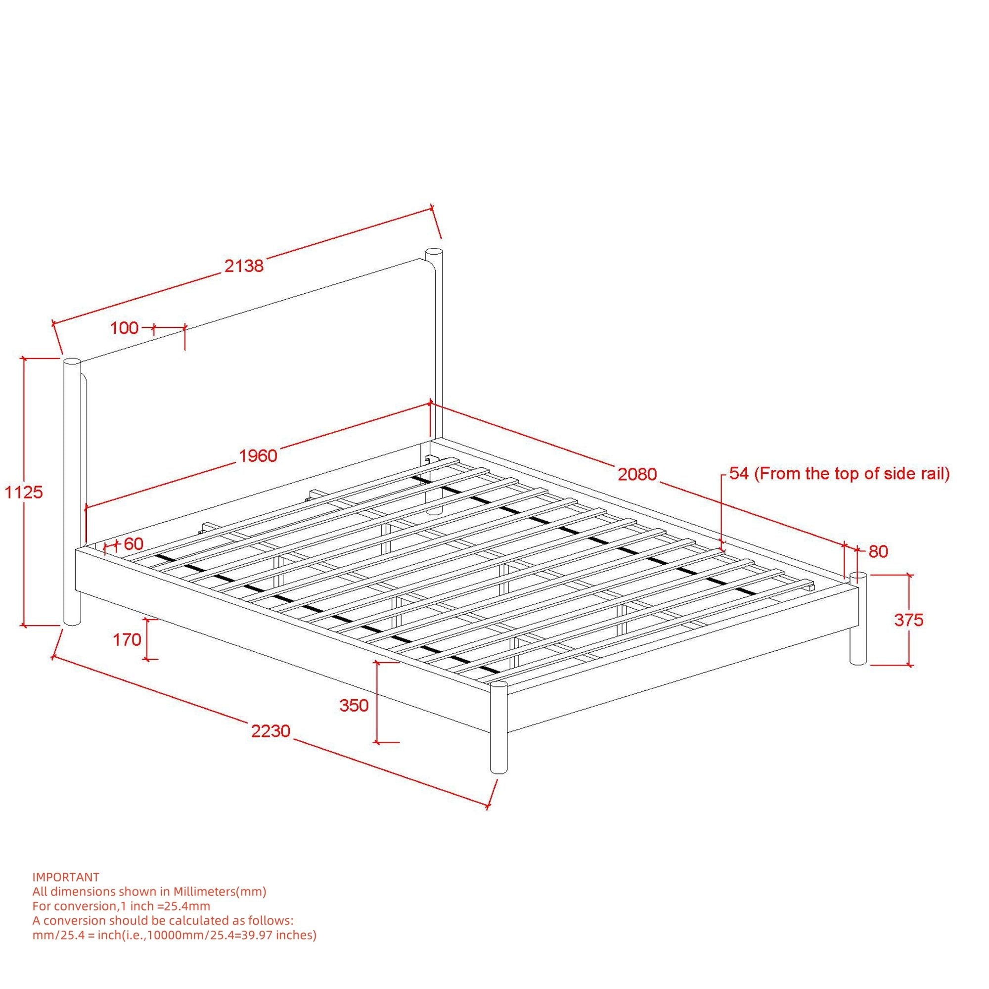 Zoran 78" King Platform Bed in Mushroom and Walnut