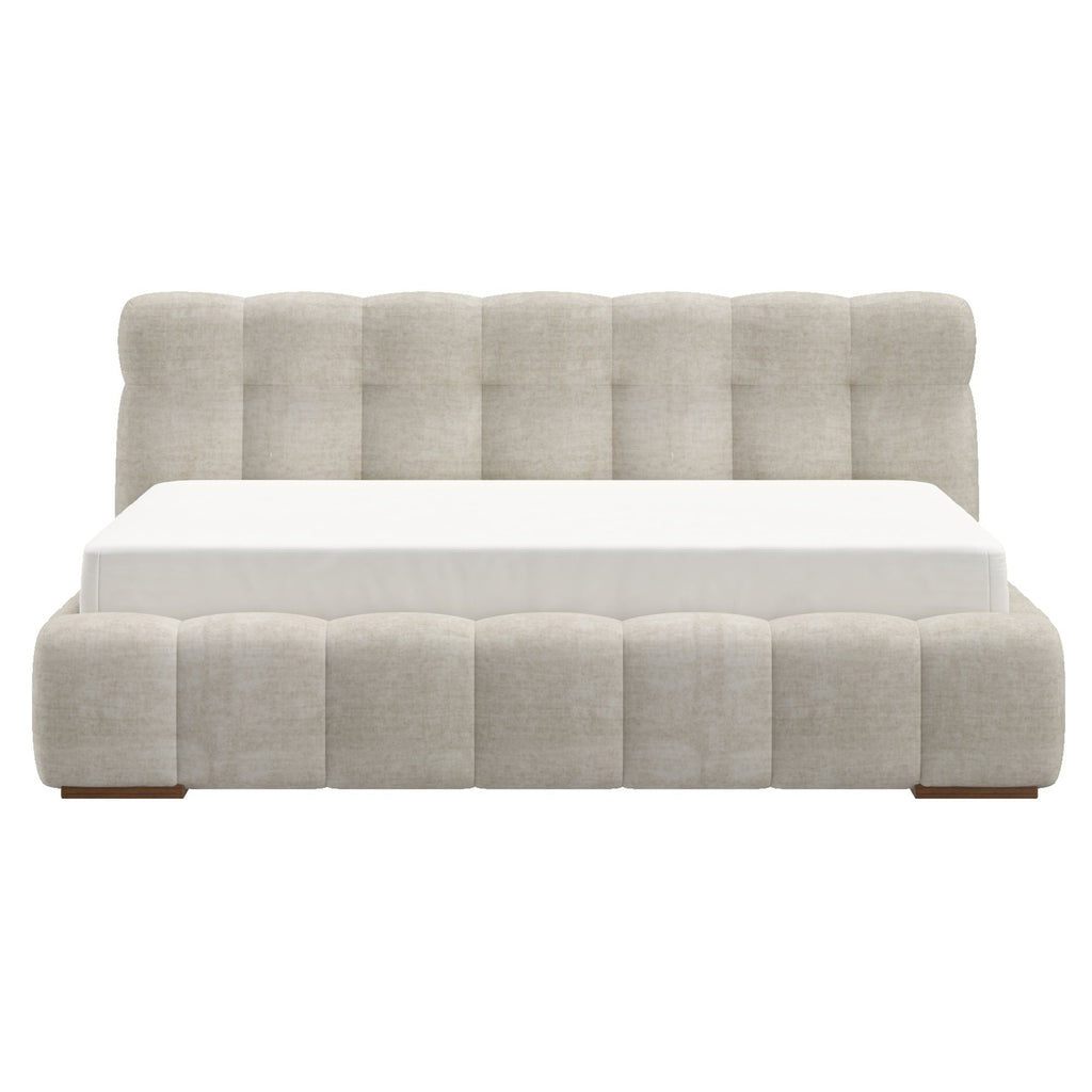 Pasha 78" King Platform Bed in Beige Pearl