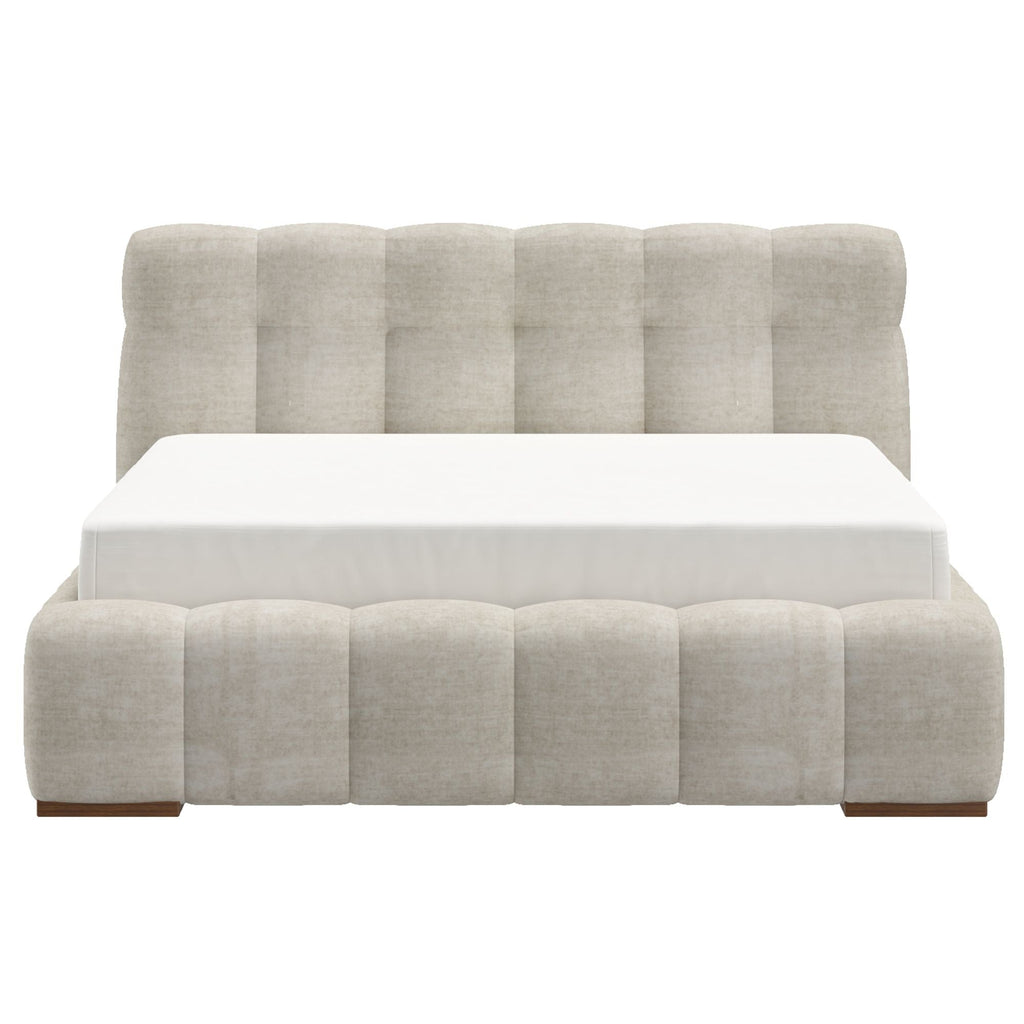 Pasha 60" Queen Platform Bed in Beige Pearl