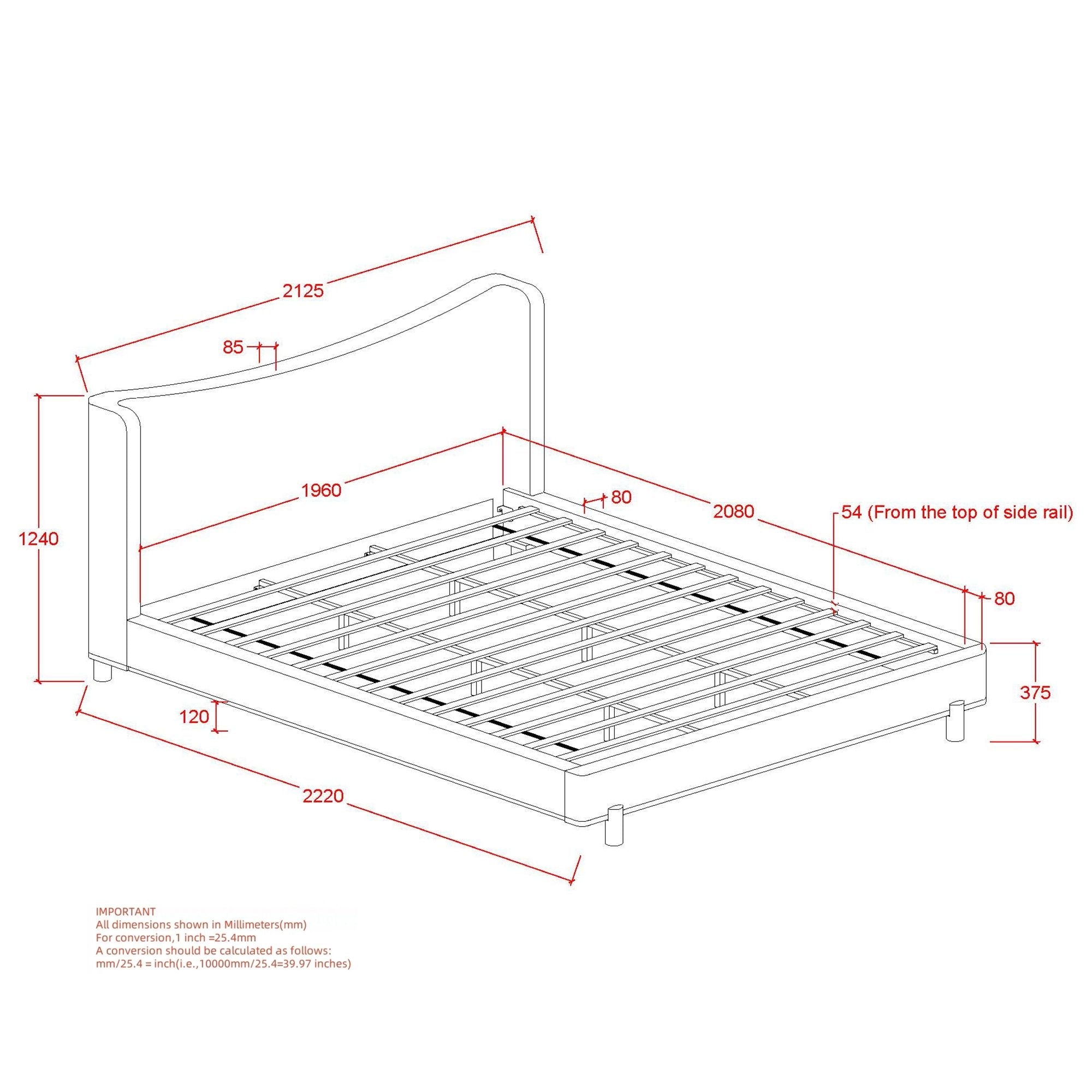 Isadora 78" King Platform Bed in Dark Beige