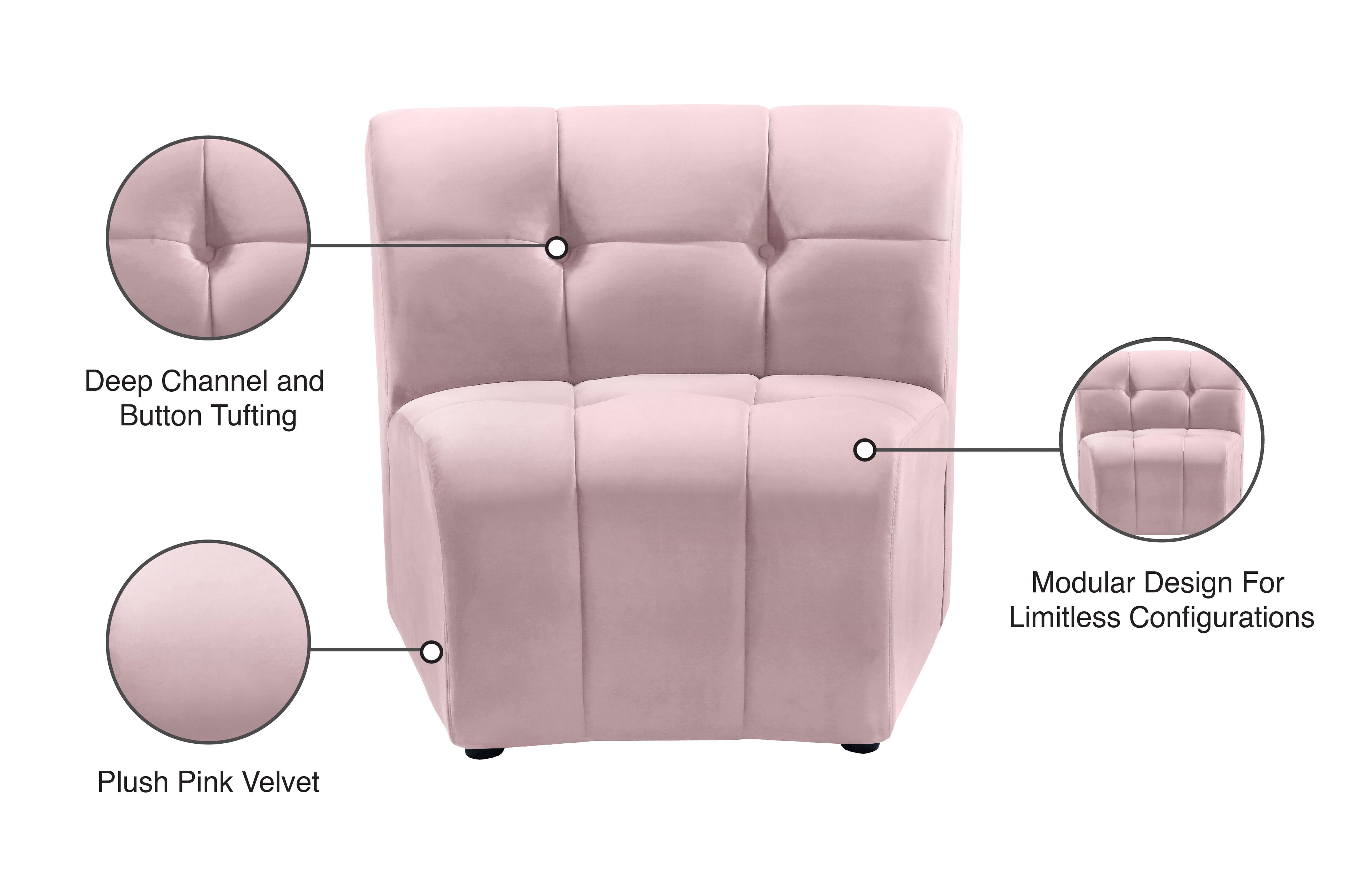 Limitless Velvet Upholstered Modular Chair