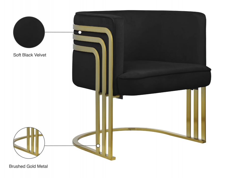 Rays Velvet Upholstered Accent Chair