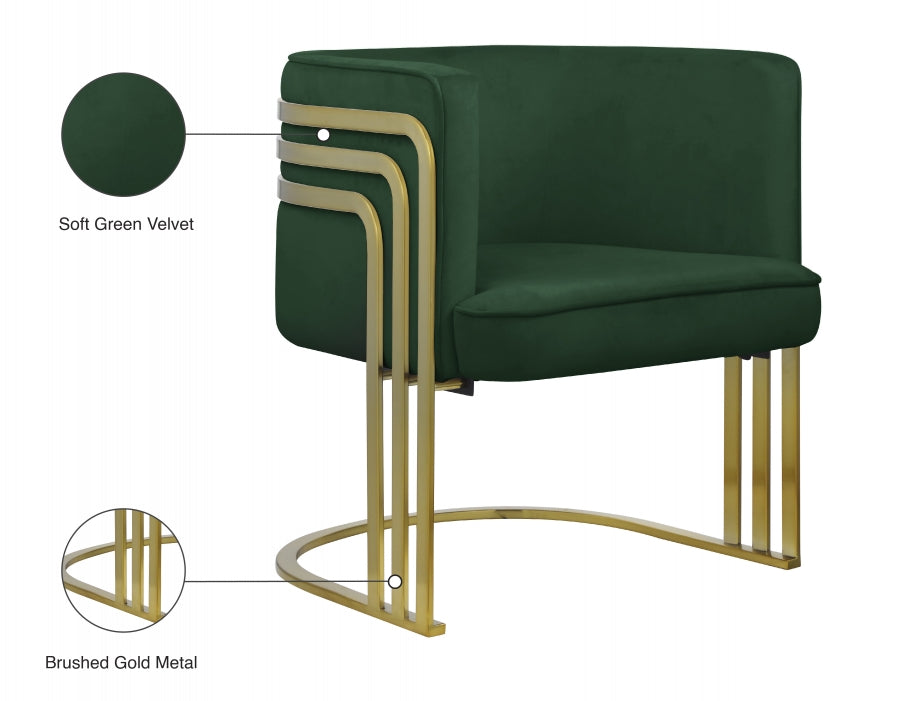 Rays Velvet Upholstered Accent Chair