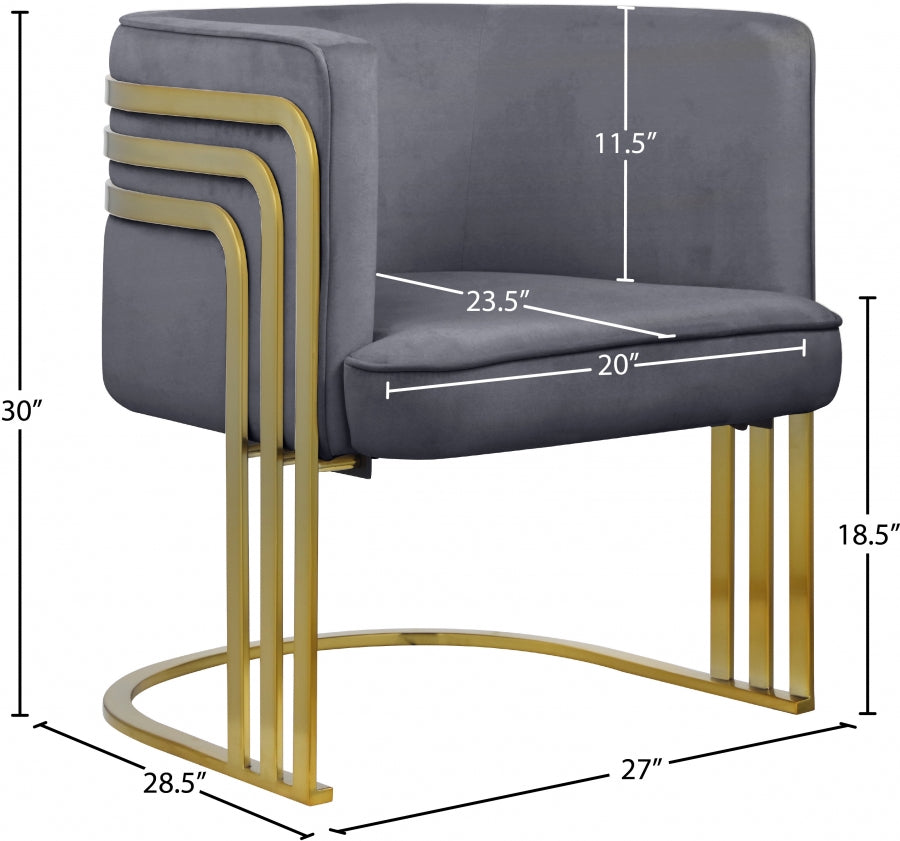 Rays Velvet Upholstered Accent Chair