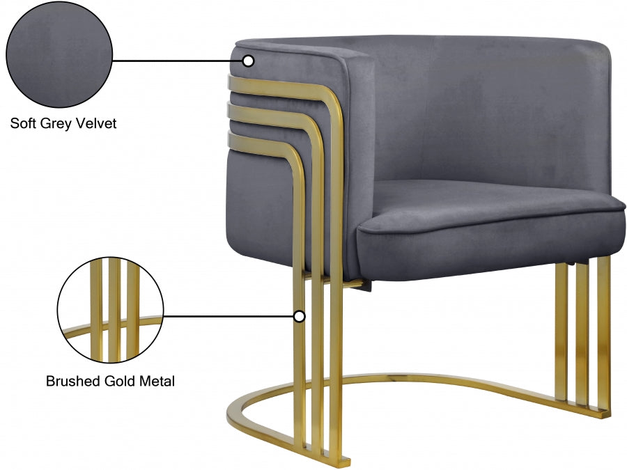 Rays Velvet Upholstered Accent Chair