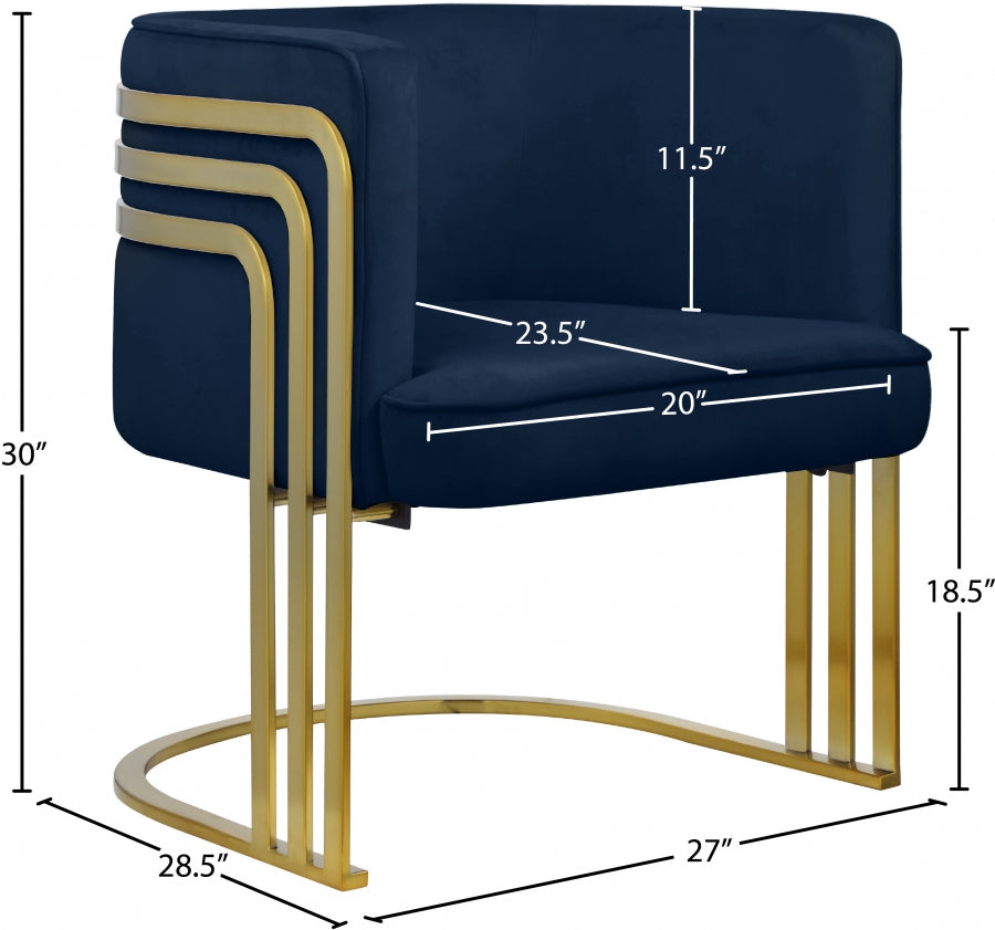 Rays Velvet Upholstered Accent Chair