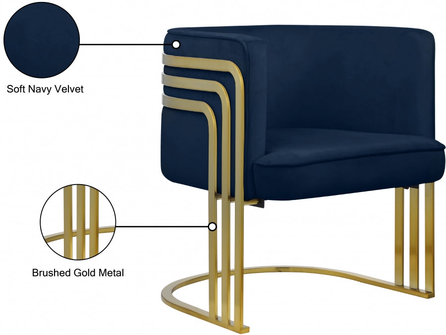 Rays Velvet Upholstered Accent Chair